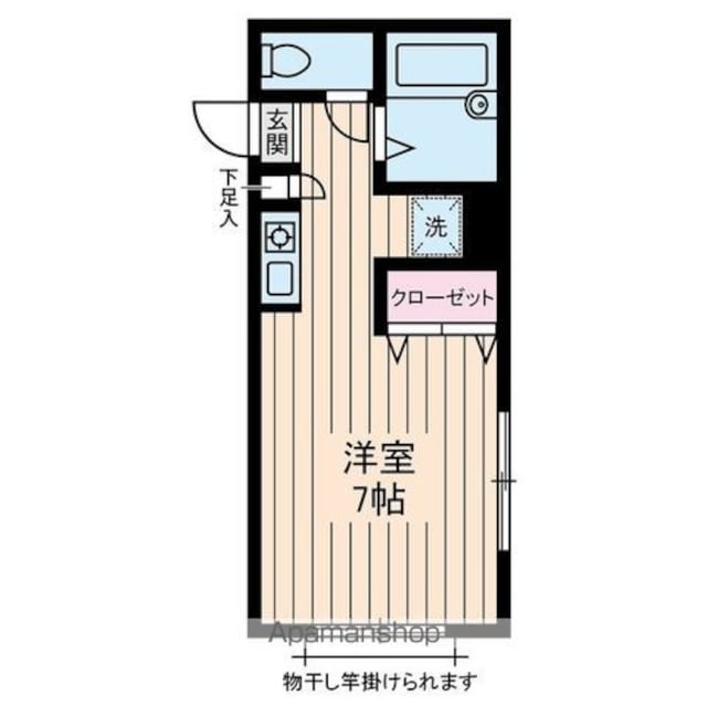 東京都世田谷区野沢４丁目[1R/22.17m2]の間取図