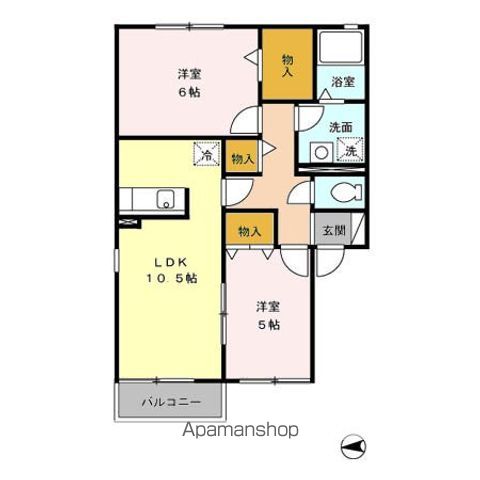 立川市砂川町のアパートの間取り