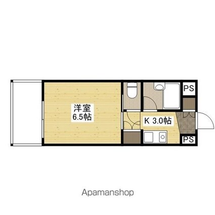 広島県広島市西区三篠町３丁目[1K/17.87m2]の間取図