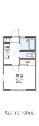 東京都世田谷区下馬３丁目[1K/18.7m2]の間取図