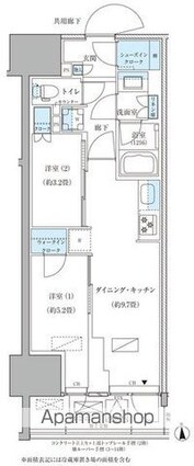 パークアクシス品川天王洲アイル[2DK/45.57m2]の間取図