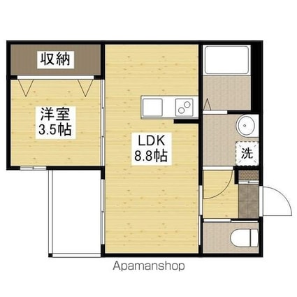 アドバンス舟入南[1LDK/30.58m2]の間取図