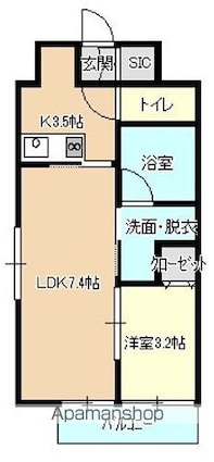 バリューエクセ[1LDK/34.17m2]の間取図