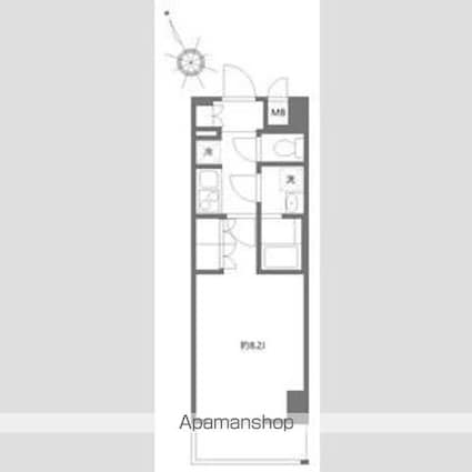 アゼスト堀切菖蒲園Ⅱ[1K/25.65m2]の間取図