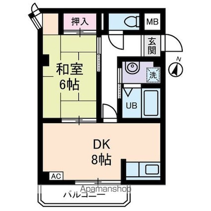 マインドホームズ[1DK/38.88m2]の間取図
