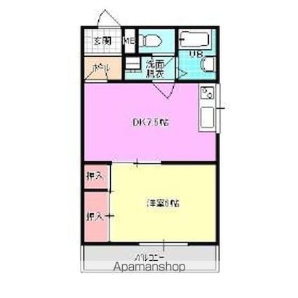 ツースリーワン[1DK/30.82m2]の間取図