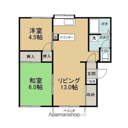 フラッツパル[2LDK/51.37m2]の間取図