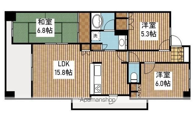 サーパスシティ堀之内中央の間取り写真