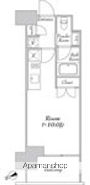 カナルフロント芝浦[1R/25m2]の間取図