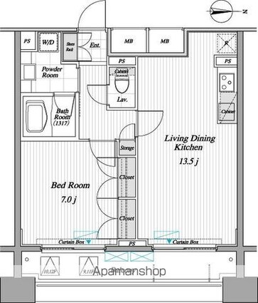 レジディア錦糸町Ⅱ[1LDK/48.76m2]の間取図