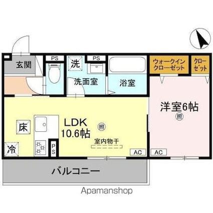エレガンス　ビュー[1LDK/41.71m2]の間取図