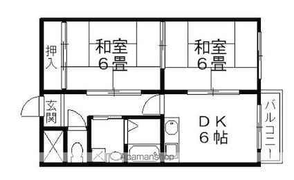 サングリーン小鳥ヶ原[2DK/43.74m2]の間取図