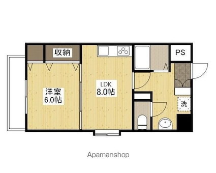 ティアラ堺町[1LDK/35m2]の間取図