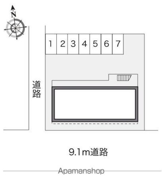レオパレス中里[1K/19.87m2]の配置図