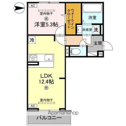 Ｄ’ｓ　Ｇａｌｌｅｒｙ[1LDK/44.17m2]の間取図