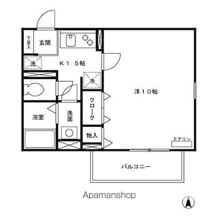 パークサイドコート[1K/31.05m2]の間取図