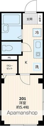 Ｋハウス[1K/19.38m2]の間取図