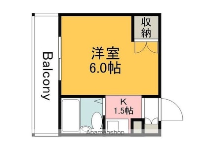 コーポ中広[1K/15.18m2]の間取図
