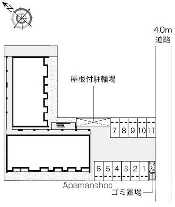 レオネクストオールリバー[1R/32.28m2]の配置図