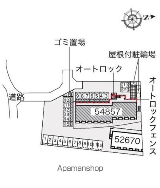 レオネクストカーサカメヤマ[1R/26.5m2]の配置図