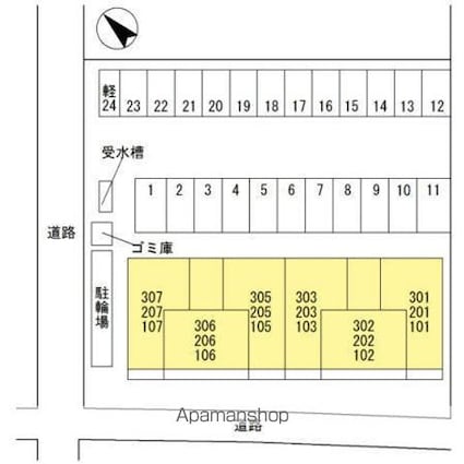 ヴィラ　シャルマン[1LDK/42.63m2]の配置図