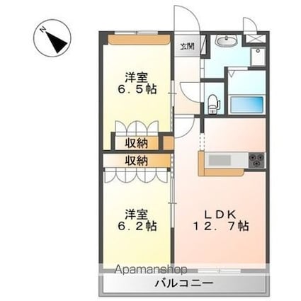 レマルージュ[2LDK/57.33m2]の間取図