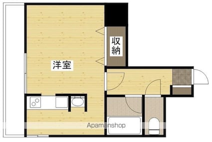 ロッシーハウス[1R/25.2m2]の間取図