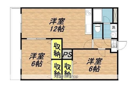 エステートマンション赤穂[2LDK/55.25m2]の間取図