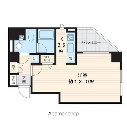 ロワジール三軒茶屋[1K/34.53m2]の間取図