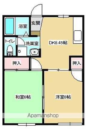グリーンコーポ[2DK/39.04m2]の間取図
