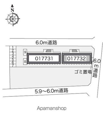 レオパレス昴５５５Ｂ[1K/23.18m2]の配置図