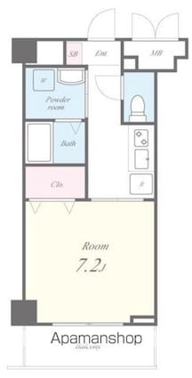 ブルーフォレスト[1K/26.05m2]の間取図