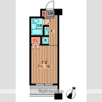 プライムアーバン勝どき[1R/19.72m2]の間取図
