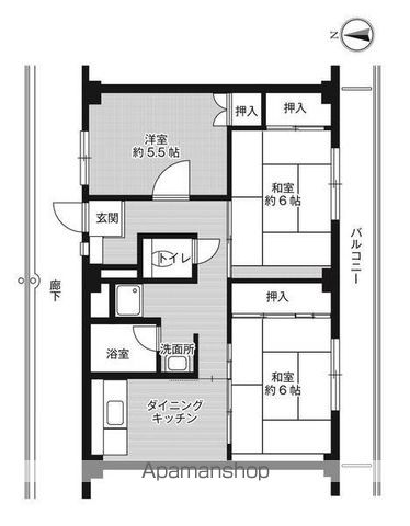 【和歌山市毛見のマンションの間取り】