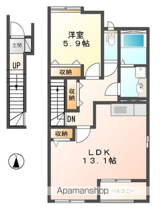 長野県松本市寿中１丁目[1LDK/53.82m2]の間取図