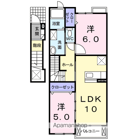 【武蔵村山市岸のアパートの間取り】