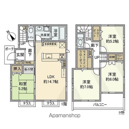 関前戸建[4LDK/97.91m2]の間取図