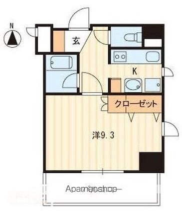 ソレアード古新町[1K/30.45m2]の間取図