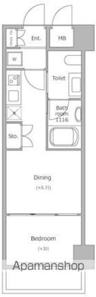 レジディア新宿イースト[1DK/23.79m2]の間取図
