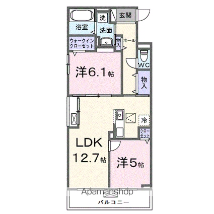 リルーム　東近江[2LDK/56.92m2]の間取図