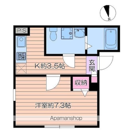 ＩＲＯＨＡ浅草[1K/23.66m2]の間取図