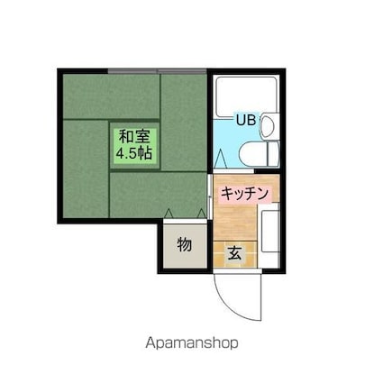 筑波ハイツ[1K/13m2]の間取図