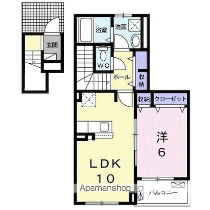 ダウンタウンヒルズ[1LDK/45.41m2]の間取図