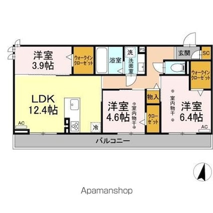 リヴィエール[3LDK/67.71m2]の間取図
