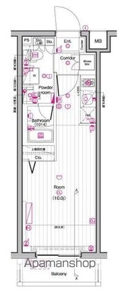 ＴＨＥ　ＰＲＥＭＩＵＭ　ＣＵＢＥ　Ｇ　東中野[1R/25.5m2]の間取図