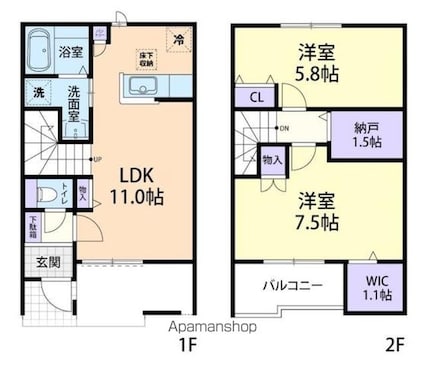 ティアコートｇ　Ｂ[2LDK/60.45m2]の間取図