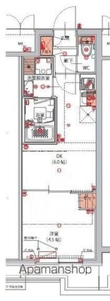 ハーモニーレジデンス東京南砂パークサイド[1DK/25.51m2]の間取図
