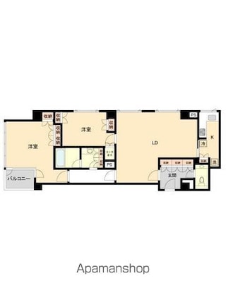 ストーリア赤坂[2LDK/105.45m2]の間取図
