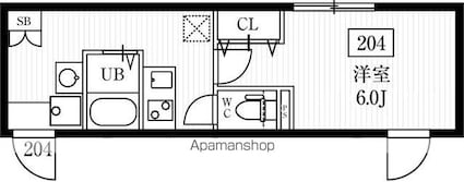 エルファーロ小竹向原[1K/22.25m2]の間取図