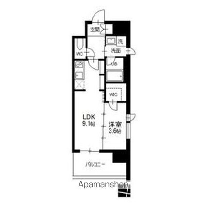 エルスタンザ葵[1LDK/35.39m2]の間取図
